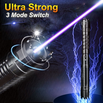 Self-defense Laser Pointer 30000mW 445nm Blue Beam Ultra Powerful 3 Modes 5in1 Lasers Flashlight