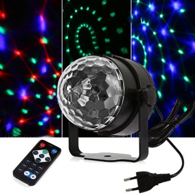 9-color Stage Lights KTV Flash Voice Control Lights with U disk Bluetooth MP3 Crystal Magic Ball Lights
