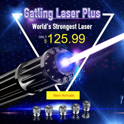 Real Power Gatling Stretch Laser Pointer with 2*18650 Battery