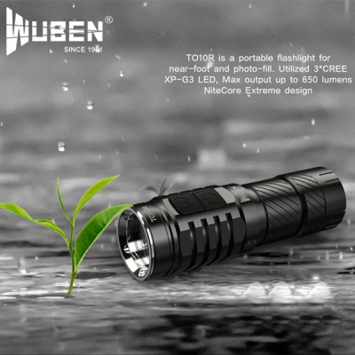 WUBEN TO10R 650 Lumens Flashlight USB Rechargeable Portable Flashlight Five Brightness Available for Search and Camp Lighting