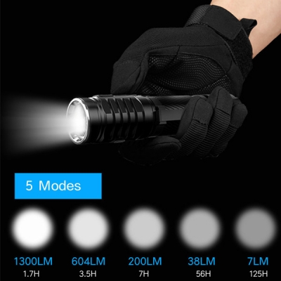 Wuben TO46R Rechargeable LED Flashlight 1300 Lumens IPX8 Waterproof Mini Lamp Torch with 5 Modes