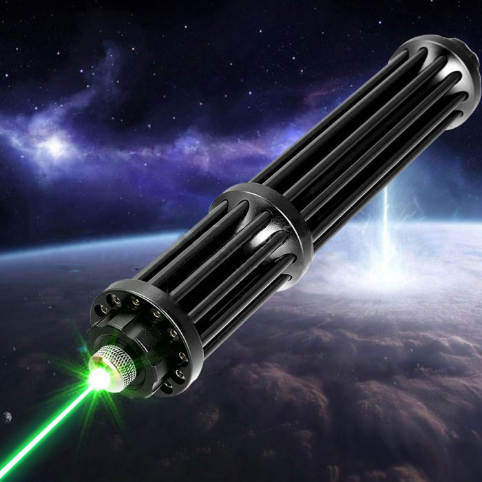 520nm Gatling Stretch Green Laser Pointer with 2*18650 Batteries Class IV