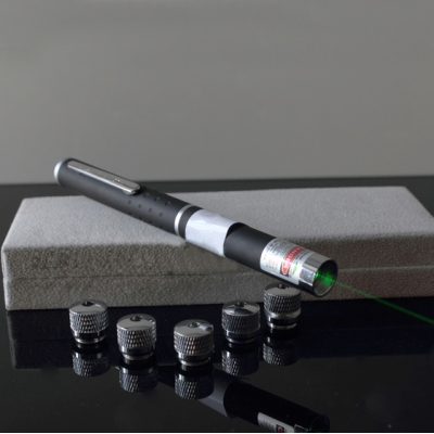 532nm Green 30mw Laser Pointer Pen with 5 Star Caps For Sale