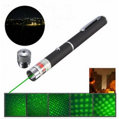 5 in 1 10mw 532nm Green Laser Pointer Pen with Starry Caps