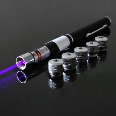 30mW 405nm Purple Laser Pen 5 in 1 Blue-Violet Starry Laser Pointer 5 Lens Included