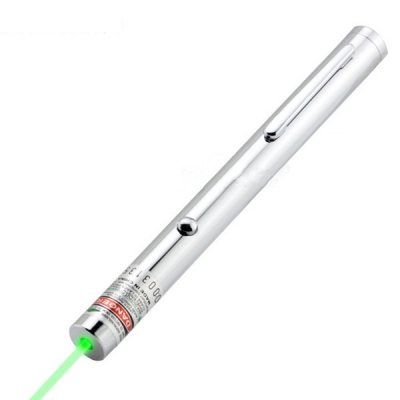 200mW 532nm Open-back Green Laser Pointer Silver Pen