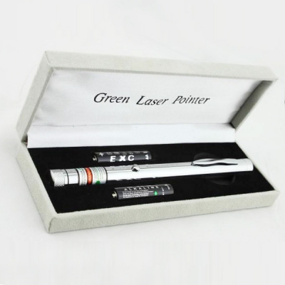 20mW Green Laser Pointer Silver Pen With Star Pattern