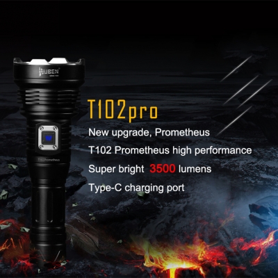WUBEN T102pro Prometheus 3500 Lumens Flashlight indicator high drain battery 26650
