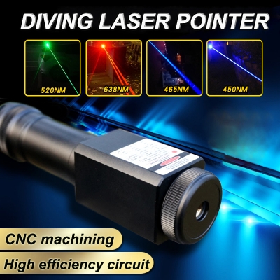 45000mW 445nm Laser Pointer Adjustable Focus Diving Blue Light