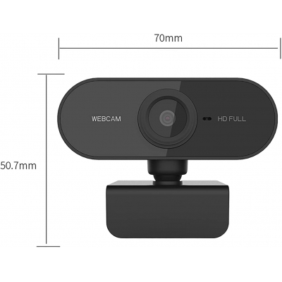 HTPOW Webcam with Microphone, Full HD 1080P Webcam Video Camera for Computers PC Laptop Desktop, USB Plug and Play, Conference Study, Meeting, Video Calling, Live Streaming
