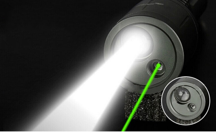 Adjustable Green Laser Pointer LED Flashlight